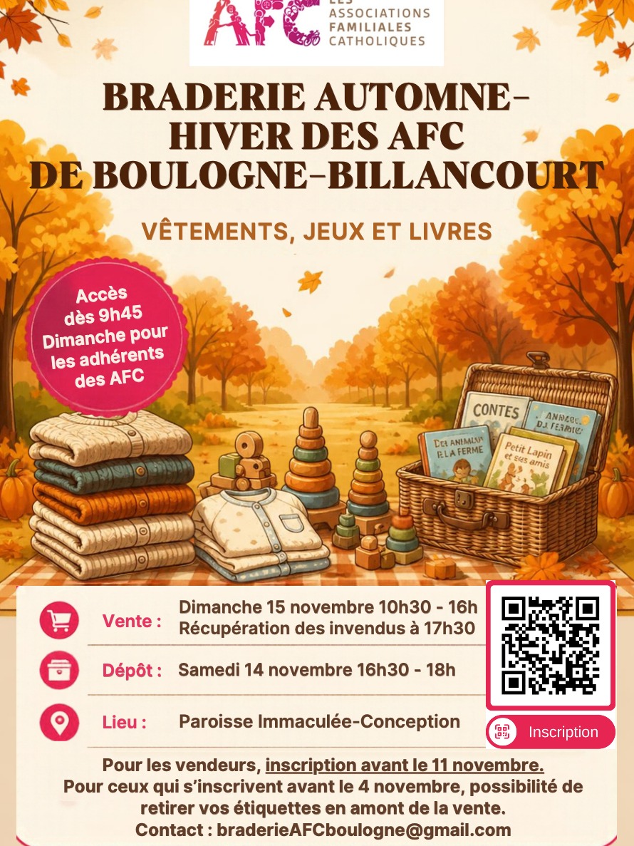 Braderie Automne-Hiver dimanche 15 novembre 10h30 à 16h