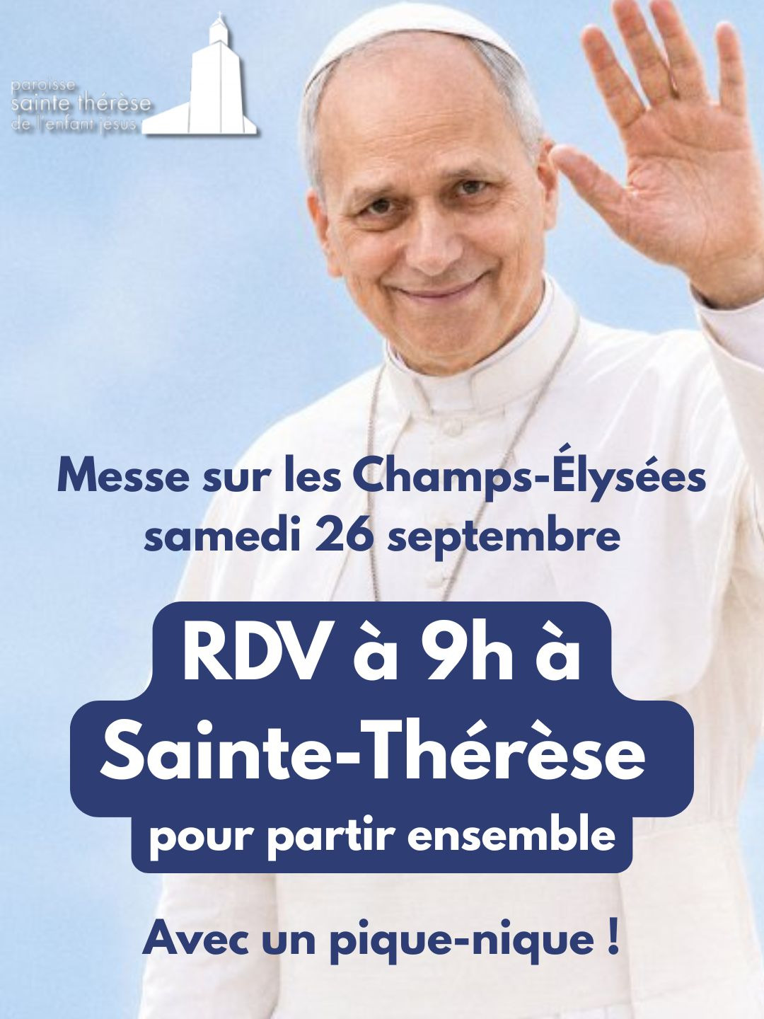 Venue du Pape Léon XIV à Paris